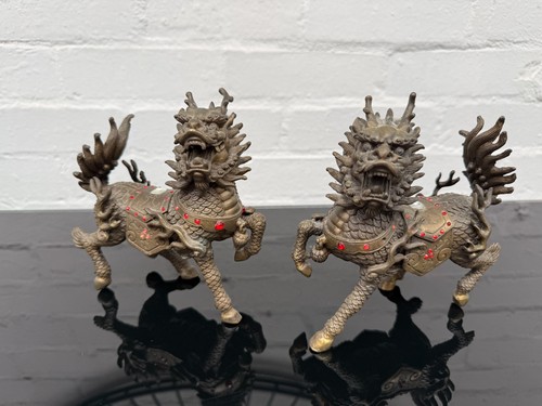 Pair solid bronze chinese - bronze,