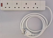 Holiday UK / Europe EU Schuko Plug 2m Extension Travel Adapter Socket Adaptor