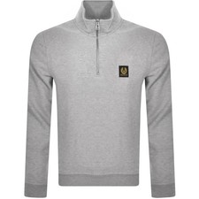 BELSTAFF QUARTER ZIP SWEATSHIRT OLD SILVER HEATHER GREY 3XL RRP £175 BNWT