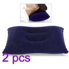  2pcs NUOLUX Super-thick Flocking Fabric Inflatable Pillow Portable Travel