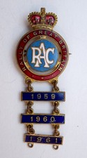 RAC Rally of Great Britain Type 1 Enamel Lapel Badge, 59-61 finisher yearbars