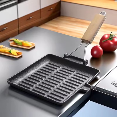 Cast iron grill pan square - iron,