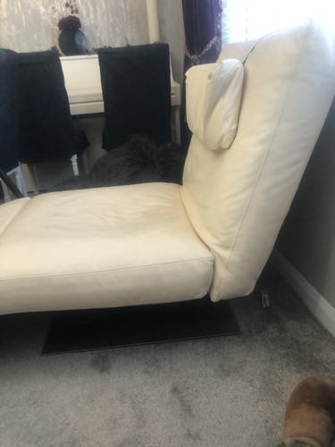 Natuzzi cream leather recliner - cream,