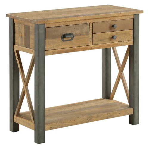 Reclaimed wood steel console - reclaimed,
