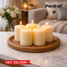 Pack of 6 Large Pillar Candles