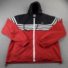 Lacoste Live Mens Track Jacket 50 Small Red Black White Training Sports Adult S