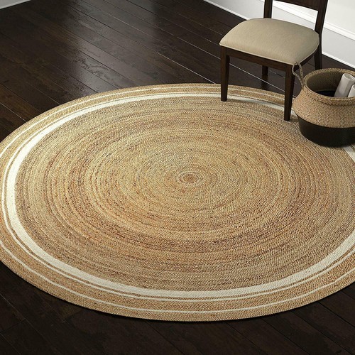 Rug jute natural round 100 - natural,