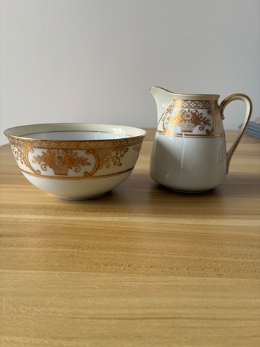 Vintage sugar bowl and milk - bowl,