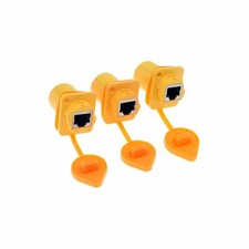 RJ45 Waterproof Ethernet Panel Mount Socket Coupler Connector IP65 3 Pcs RJ45