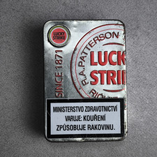 RARE Lucky Strike Limited Edition Original Red Metal Cigarette Case Tin Czech