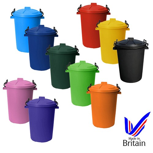 Coloured plastic bin - coloured,