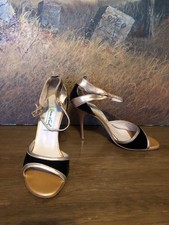 Comme il faut Argentine tango shoes Sz 8/39 Black Velvet & Copper Leather Heels