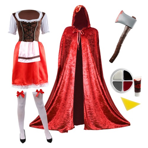 Red riding hood halloween - red,