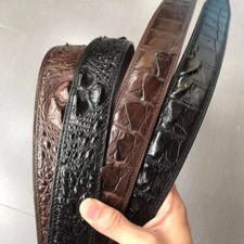 No Jointed -Men's Luxury Alligator Crocodile Skin Leather Belt for Pin Buckle 