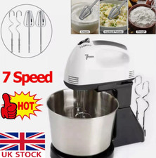 7 Speed + Cake Electric Stand Mixer Food Multi Mixing Bowl Blender Beater Dough