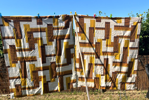 Vintage fabric curtains 60s - vintage,