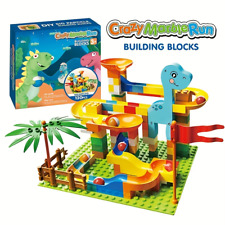 Marble Run Building Blocks Dinosaur Park,Early Education STEM Toy Bricks Maze Se