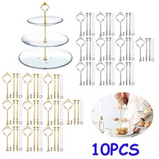 10 Set 3 Tiers Cupcake Stand Cake Plate Rack Handle Rod Fittings Wedding Party
