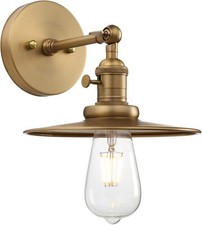 Vintage Industrial Wall Sconce Lamp Metal Shade Loft Barn Light Fixture w Switch