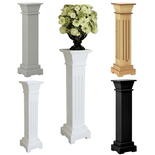 Wooden column plant stand - column,
