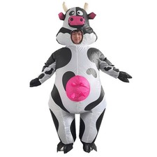 Inflatable Cow Costume - Vibrant Life-Size Cartoon Character Outfit for Hallowee