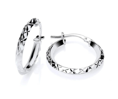Sterling silver diamond cut - silver,