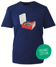 Dansette Red Record Player Vinyl 70's Retro Organic t shirt Sizes to 6XL