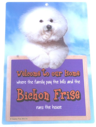 Bichon frise sign - bichon, welcome