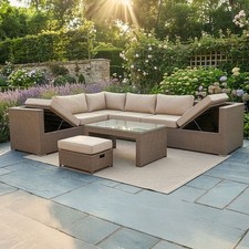 Brown Corner Recliner Rattan