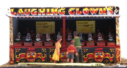 Laughing clowns side - clowns, stall