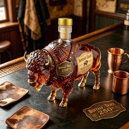 Bison shaped whiskey - bison,