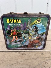 1966 Vintage Batman And Robin Collectible Metal Lunchbox No Thermos Ruff Dc