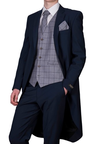Navy blue tailcoat - navy, slim