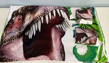 Kids Dinosaur Animal Forest Print Duvet Cover Set Full with 2 Shams NEW (No tags