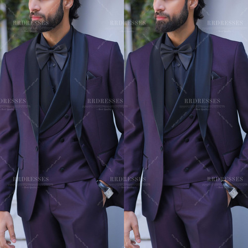 Purple men suit business - men's,