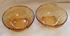 2 Stolzle Art Deco Amber Glass