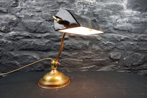 Antique brass bankers desk - antique,