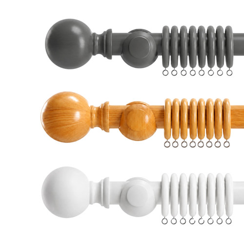 Wooden curtain pole set window - curtain,