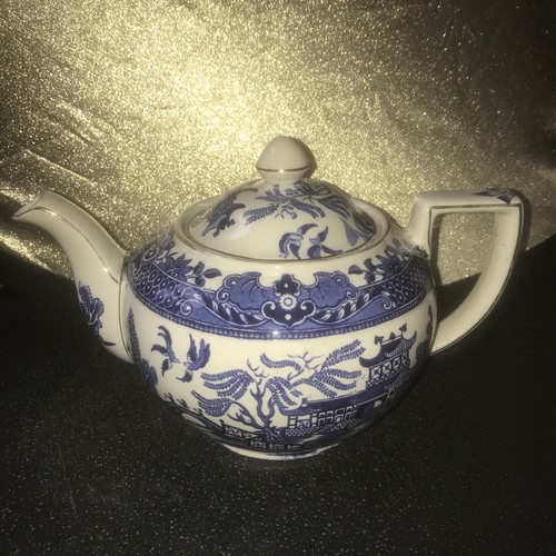 Tea pot burleigh ware willow - burleigh,