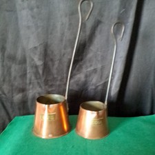 2 CIDER COPPER MEASURING DIPPING JUGS made in England vintage