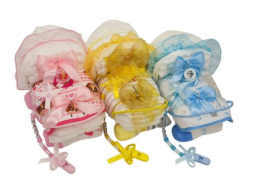 Baby nappy cake - nappy, basket/hamper