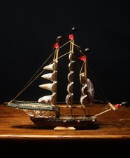 Vintage Shell Sailing Ship