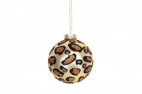 Gold glass leopard print - gold,