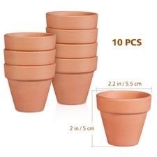 10pcs Mini Terracotta Pots Nursery with Hole for Succulents Cacti Plants Flowers