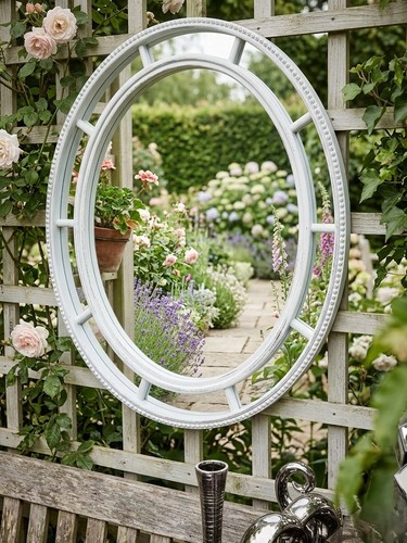 Oval vintage white - -,