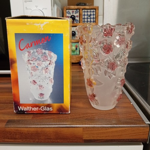 Walther studio art glass vase - art,