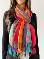 Ladies Long Bright Rainbow Multi Colour Bubble Dots Scarf Pashmina Shawl Scarves