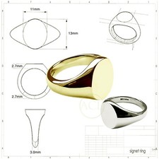 18ct Solid Yellow Gold Signet