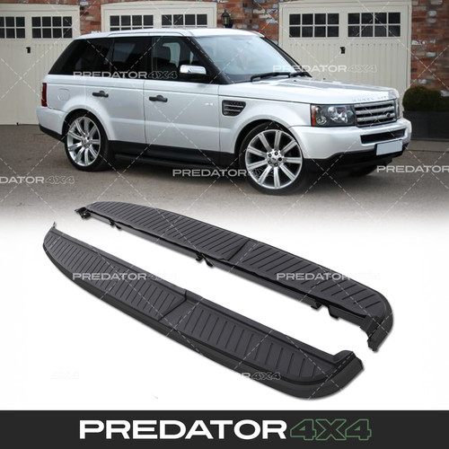 Black aluminium side step - black,