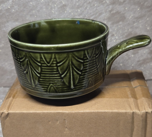 Green ceramic handled mug art - handled,